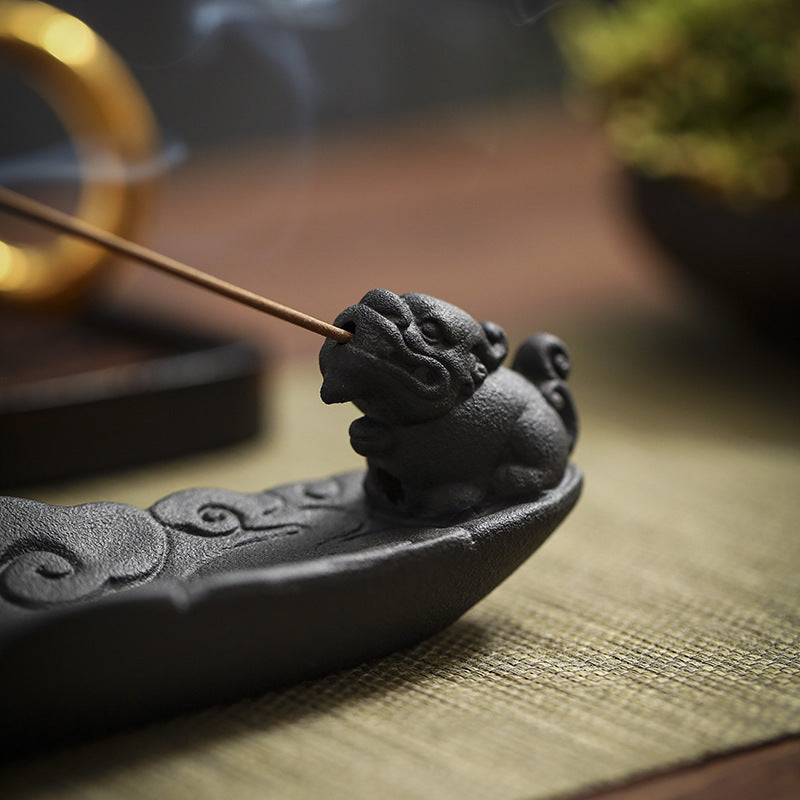 Home Ceramic Decor Incense Stick Holder Aromatherapy Censer Auspicious Clouds Incense Burner Office Teahouse Ornament