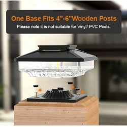 4 Pack Outdoor Solar Post Cap Lights Cold White IP65 Waterproof For 4x4 5x5 6x6 Wooden Posts In Garden Decor